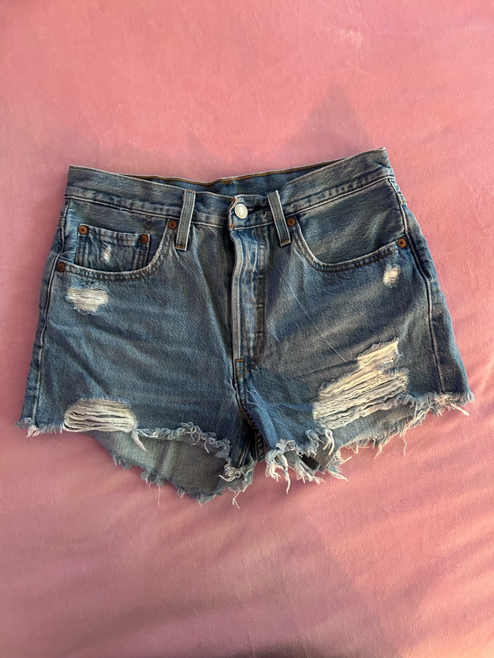 Levi's Women's Distressed Denim Shorts - Blue